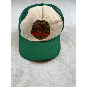 Vintage Moosehead Canadian Lager Beer Trucker Hat Green White Snapback Mesh Cap